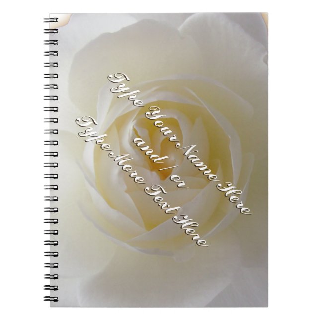 Caderno Espiral Rosa Notebook Personaliza Livro Branco Romântico (Frente)