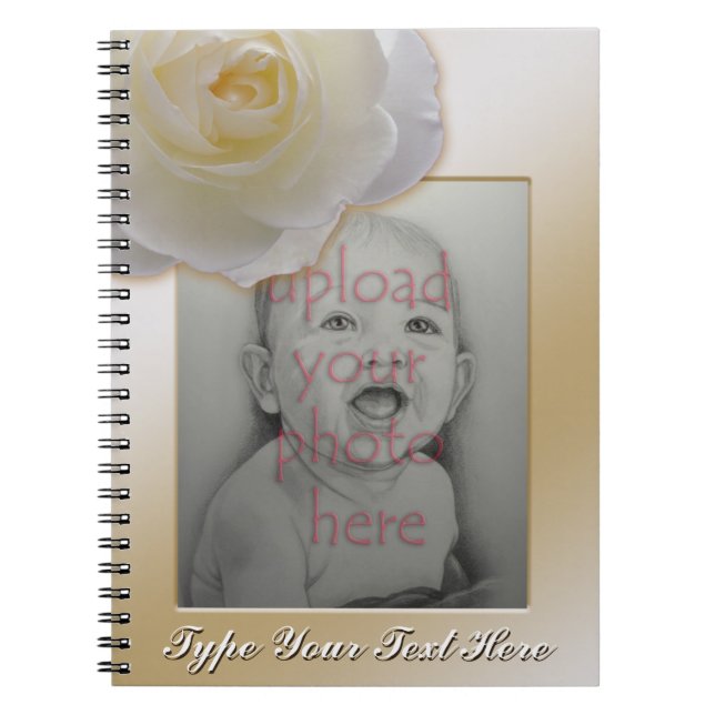Caderno Espiral Rosa Notebook Personaliza Livro Branco Romântico (Frente)