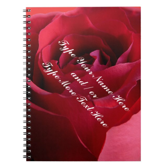 Caderno Espiral Rosa Notebook Personalizado Romântico Rosa Book (Frente)