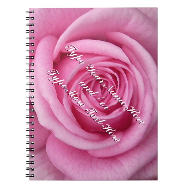 Caderno Espiral Rosa Notebook Personalizado Romântico Rosa Livro R (Frente)