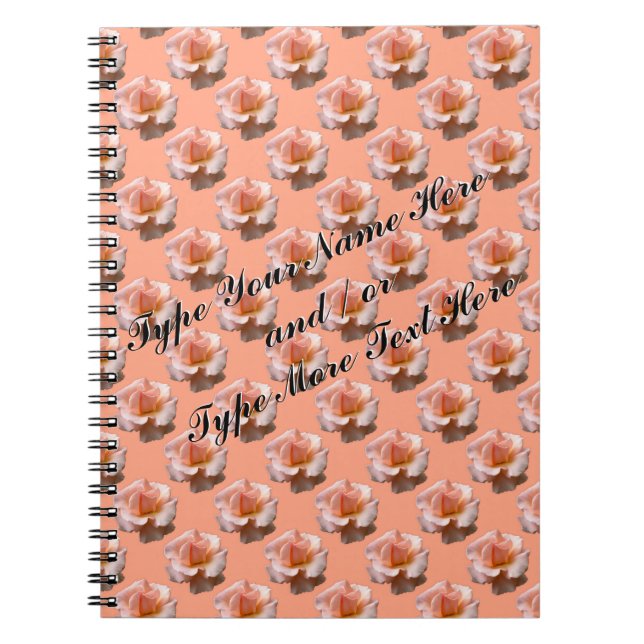 Caderno Espiral Rosa Notebook Personalize o Rosa Romântico de Pêss (Frente)