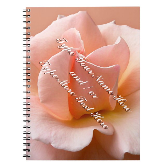 Caderno Espiral Rosa Notebook Personalize o Rosa Romântico de Pêss (Frente)