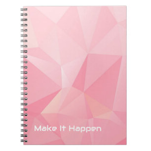 Caderno Espiral Rosa Pastel Fofa Faça Acontecer