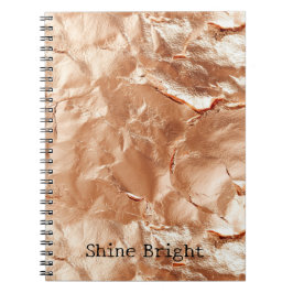 Caderno Espiral Rosa Peach Dourado Glam