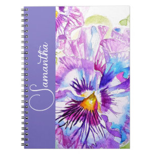 Caderno Espiral Rosa Pensée Aquarela Nome das Meninas Floral