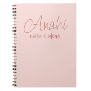 Caderno Espiral Rosa Personalizado Notas e Ideias de Folha Rosa
