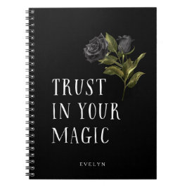 Caderno Espiral Rosa preto confie em sua magia