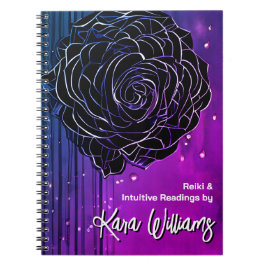 Caderno Espiral Rosa preto e roxo preto-e-roxo