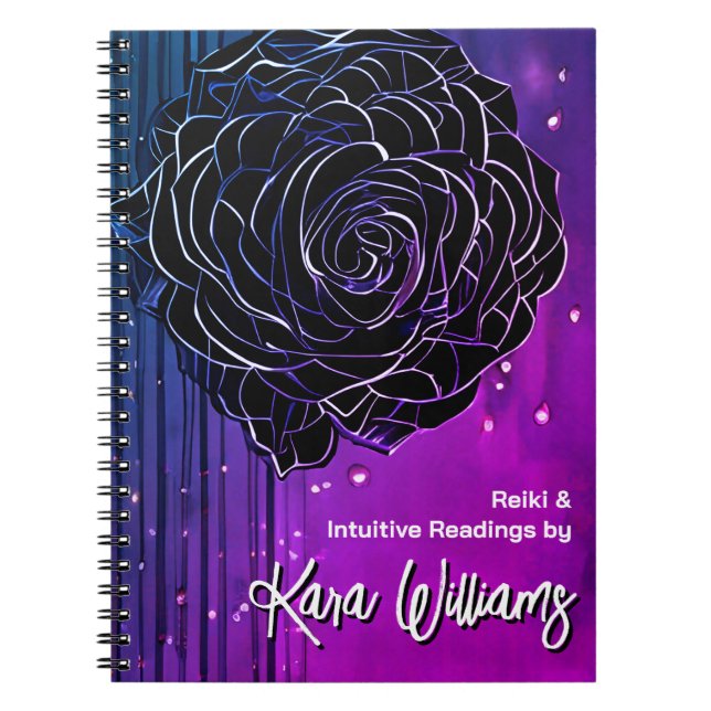 Caderno Espiral Rosa preto e roxo preto-e-roxo (Frente)