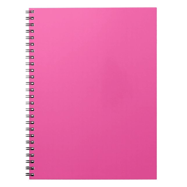 Caderno Espiral Rosa quente brilhante simples (Frente)