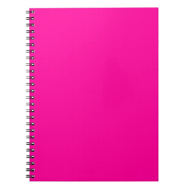 Caderno Espiral Rosa Quente Sólido (Frente)
