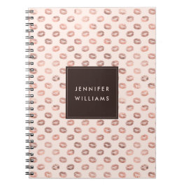 Caderno Espiral Rosa Rosa Dourada Rosa Rosa Rosa, Rosa Personaliza