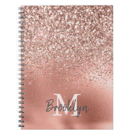 Caderno Espiral Rosa Rosa Rosa Rosa Dourada, Brilhante Confetti Mo