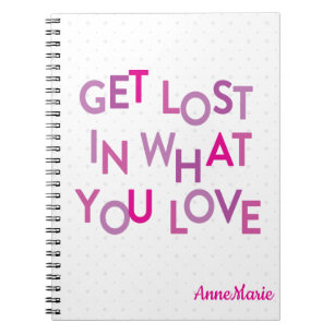 Caderno Espiral Rosa/Roxo Se Perde No Que Você Ama O Notebook
