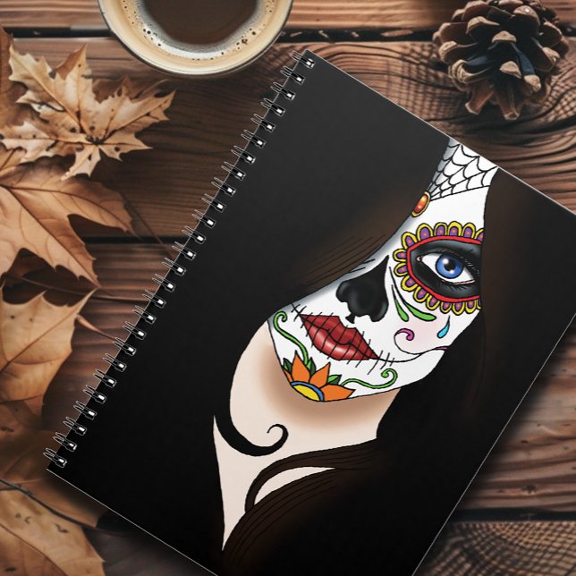 Caderno Espiral Rosa Sugar Skull (Criador carregado)