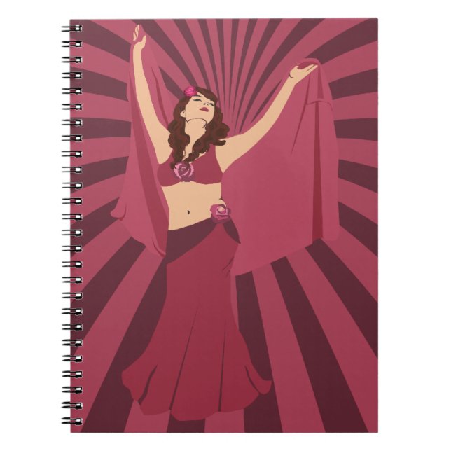 Caderno Espiral Rosa vermelha Belly Dancer (Frente)
