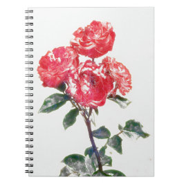 Caderno Espiral Rosa vermelha Bunch do Jardim de Gertie