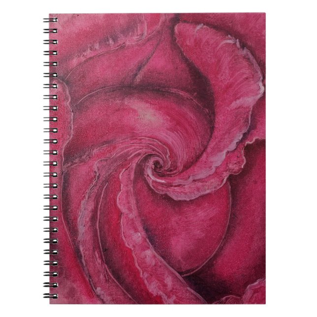 Caderno Espiral Rosa vermelha fechada (Frente)