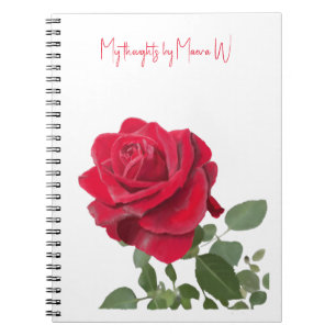 Caderno Espiral Rosa vermelha - Pintura a óleo