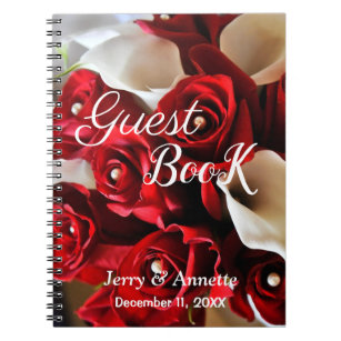 Caderno Espiral Rosa vermelha White Calla Lily Flowers Personaliza