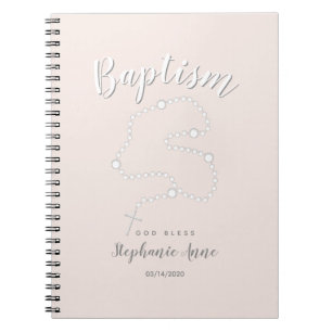Caderno Espiral Rosário do baptismo no rosa