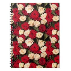 Caderno Espiral Rosas, azulejo de fundo elegante e sem costura