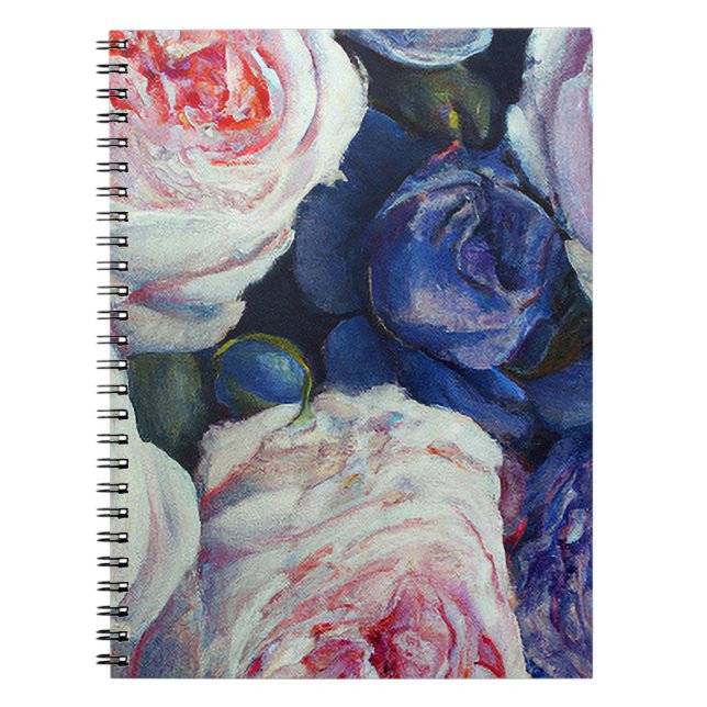 Caderno Espiral Rosas Barrocas Clássicas Design Floral (Frente)