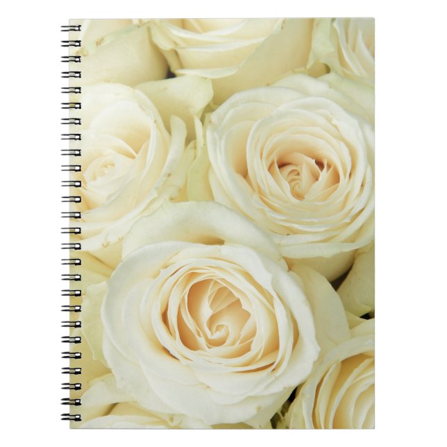 Caderno Espiral Rosas brancos por Therosegarden (Frente)