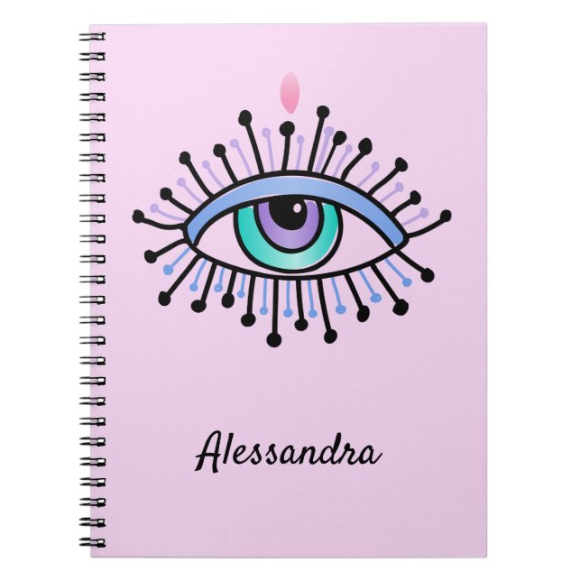 Caderno Espiral Rosas claro Místicas De Olhos Para Todos Os Olhos (Frente)