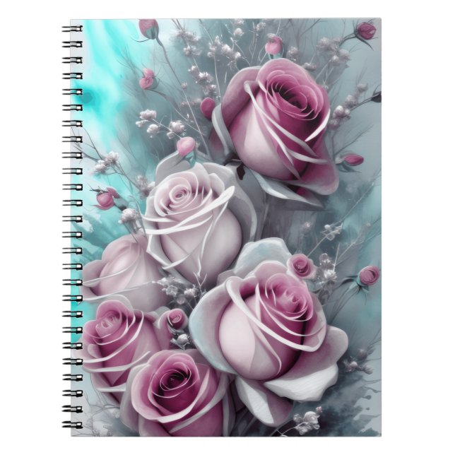 Caderno Espiral Rosas Cor-de-Rosa (Frente)