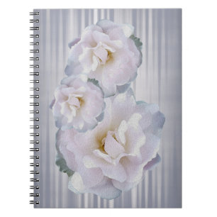 Caderno Espiral Rosas de cinza rosa