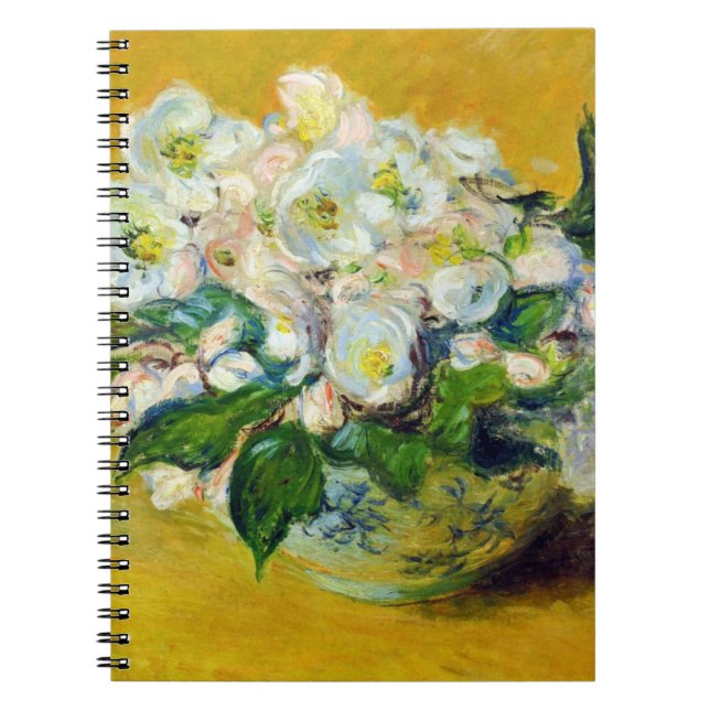 Caderno Espiral Rosas de Natal (por Claude Monet) (Frente)