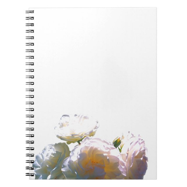 Caderno Espiral Rosas esbranquiçados de cor laranja esbranquiçada (Frente)