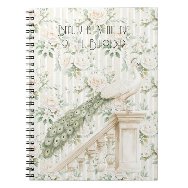 Caderno Espiral Rosas Florais Pavão Beleza É  (Frente)