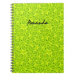 Caderno Espiral Rosas, neon
