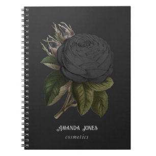 Caderno Espiral Rosas Pretas Personalizadas Góticas Vintage