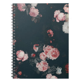 Caderno Espiral Rosas Quadradas Flóridas Rosa Quadradas Elegantes 