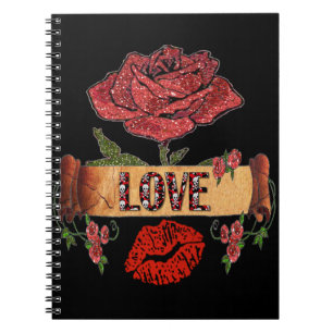Caderno Espiral ROSAS RAIB Rockabilly, Love & Lipstick
