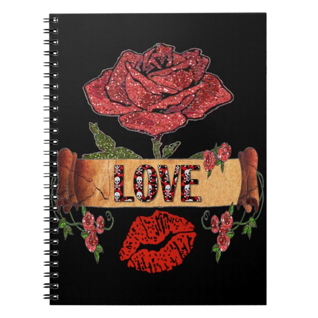 Caderno Espiral ROSAS RAIB Rockabilly, Love & Lipstick (Frente)