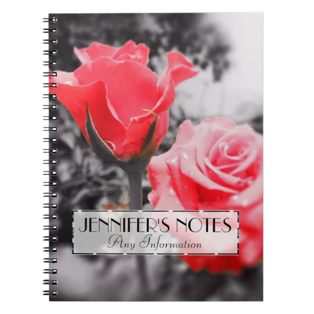 Caderno Espiral Rosas românticos (Frente)