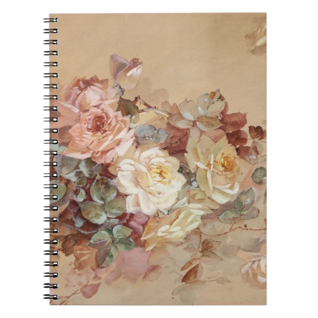 Caderno Espiral Rosas rosa e amarelas - Franz Bischoff (Frente)