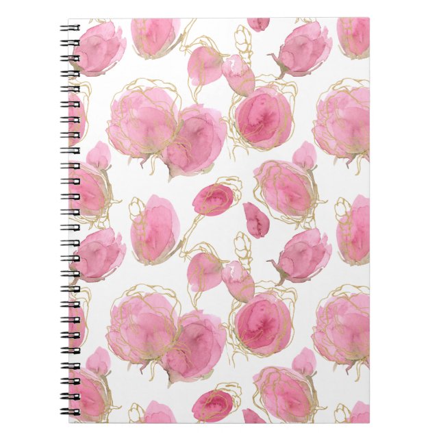 Caderno Espiral Rosas rosadas (Frente)