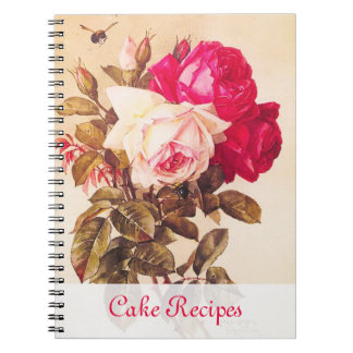 Caderno Espiral Rosas rosas vermelhas e rosa, vitorianas e rosas