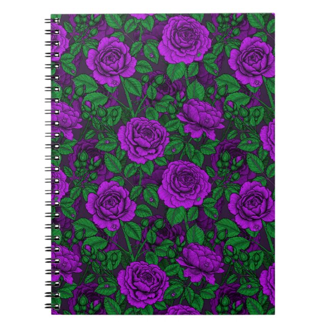 Caderno Espiral Rosas roxas (Frente)