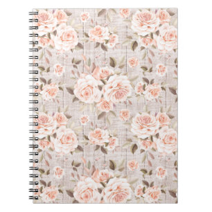 Caderno Espiral Rosas Russos de Madeira e Vintage Chique Romântic
