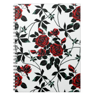 Caderno Espiral Rosas vermelhas.
