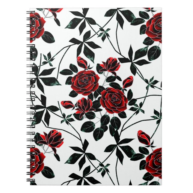 Caderno Espiral Rosas vermelhas. (Frente)