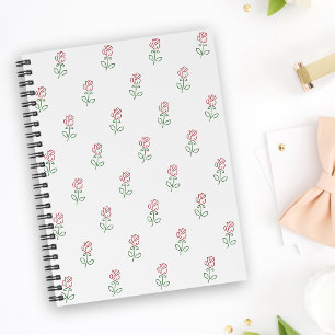 Caderno Espiral Rosas vermelhas, Padrão De Rosas, Flores