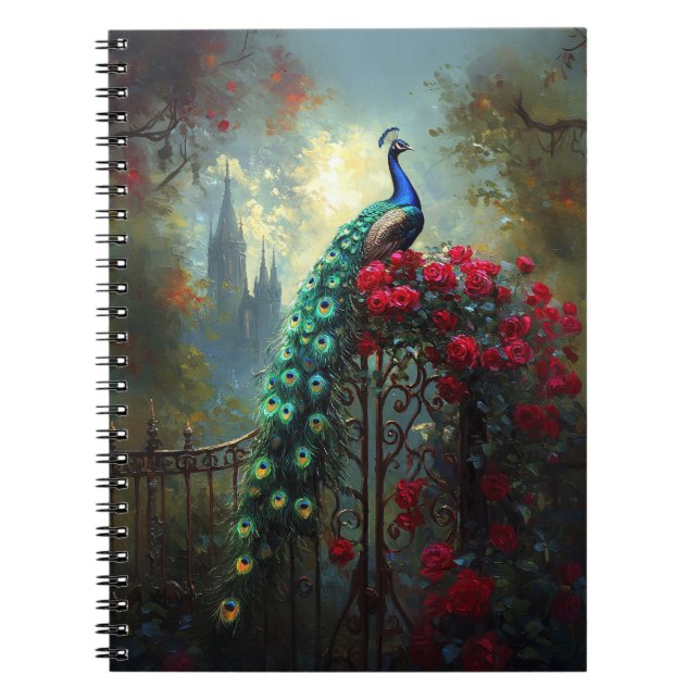 Caderno Espiral Rosas vermelhas Peacock Dramáticas (Frente)