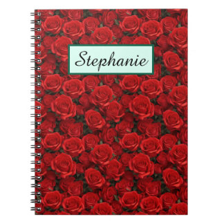 Caderno Espiral Rosas Vermelhas Pequenas Personalizadas